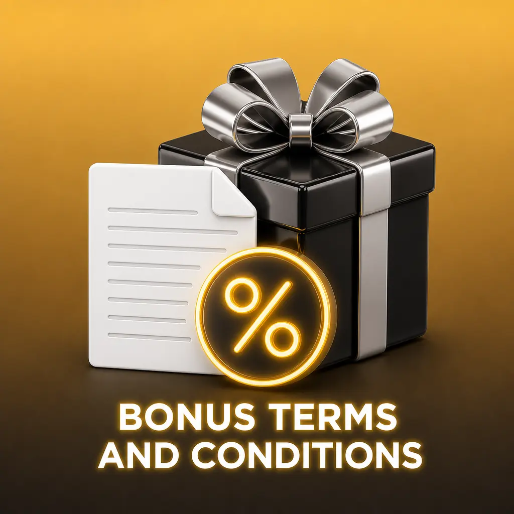 Bonus terms and conditions document on a casino dashboard