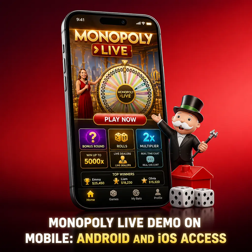 Monopoly Live demo running on a mobile phone screen