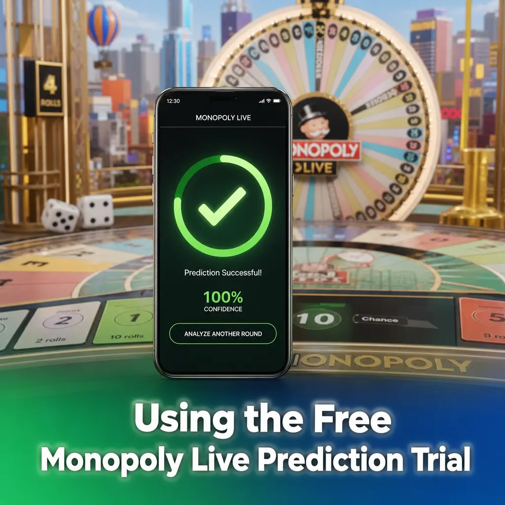 Monopoly Live prediction trial screen showing suggested bets